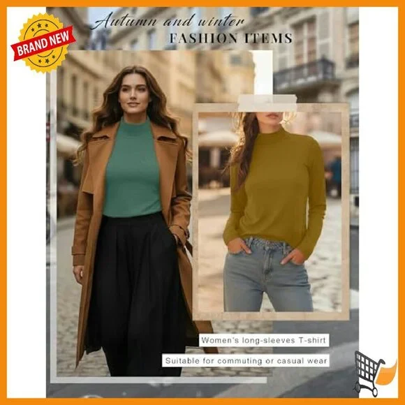 3 Pack Cotton Mock Turtleneck Long Sleeve Tops Basic Tees Undershirt - Picture 6 of 7